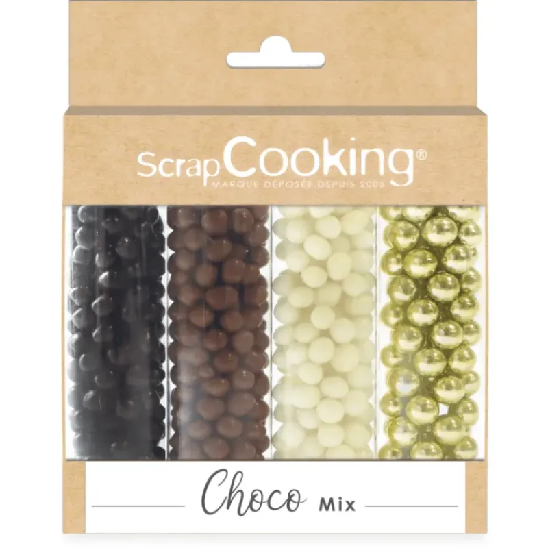 SCRAPCOOKING 4 Décors Billes Chocolat et Or 38 g* Décoration Comestible