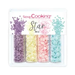SCRAPCOOKING 4 Décors en Sucre Star Mix 52 g* Décoration Comestible