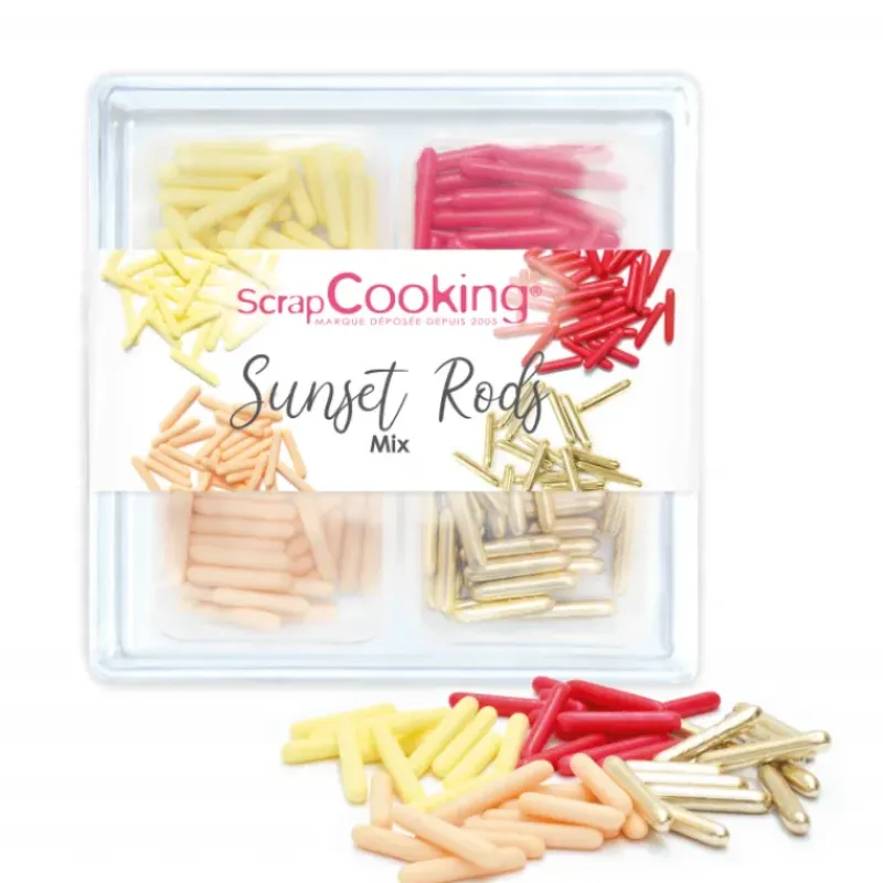 SCRAPCOOKING 4 Décors en Sucre Sunset Rods 60 g* Décoration Comestible