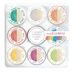 SCRAPCOOKING 9 Mini Colorants Irisés 9 x 1,5 g* Colorants Alimentaires