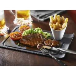 REVOL Assiette à Steak Ardoise 33 x 22 cm Basalt* Vaisselle