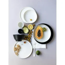 REVOL Assiette Plate Porcelaine Noire 24 cm Adélie* Vaisselle