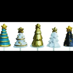 CUISINEADDICT Assortiment Décors Bûche Sapin Or (x50)* Décoration Gâteau