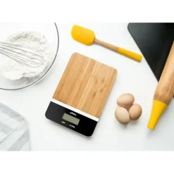 PEBBLY Balance de Cuisine Bambou Rectangle Noir 23 x 16 cm* Balance De Cuisine