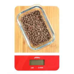 PEBBLY Balance de Cuisine Electronique Bambou Rectangle Rouge 23 x 16 cm* Balance De Cuisine