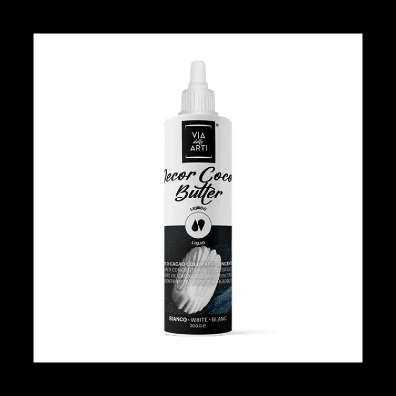 CUISINEADDICT Beurre de Cacao Coloré Blanc 200 g Via delle Arti* Colorants Alimentaires