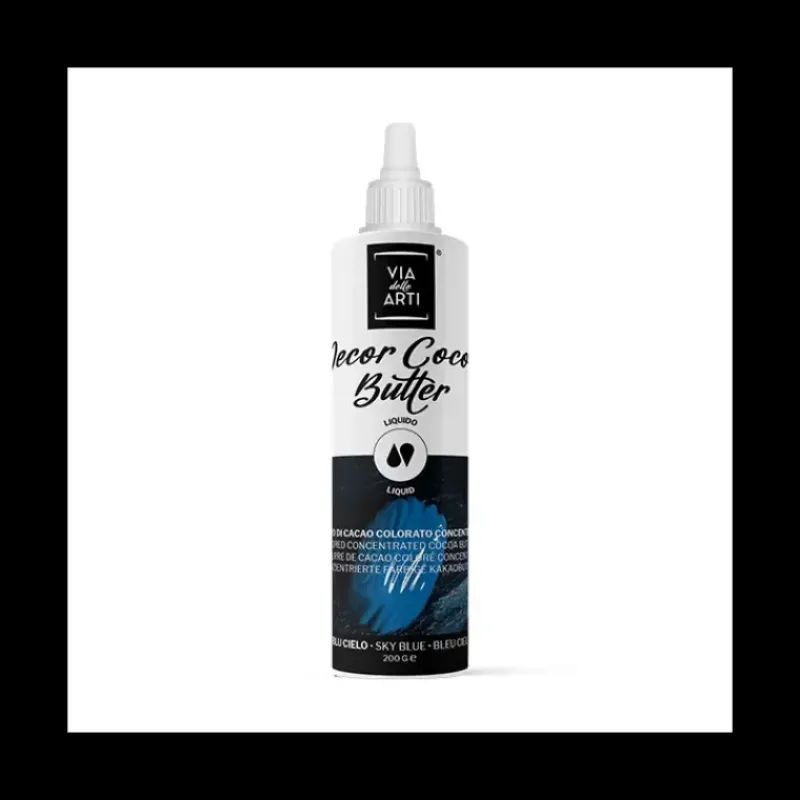 CUISINEADDICT Beurre de Cacao Coloré Bleu 200 g Via delle Arti* Colorants Alimentaires