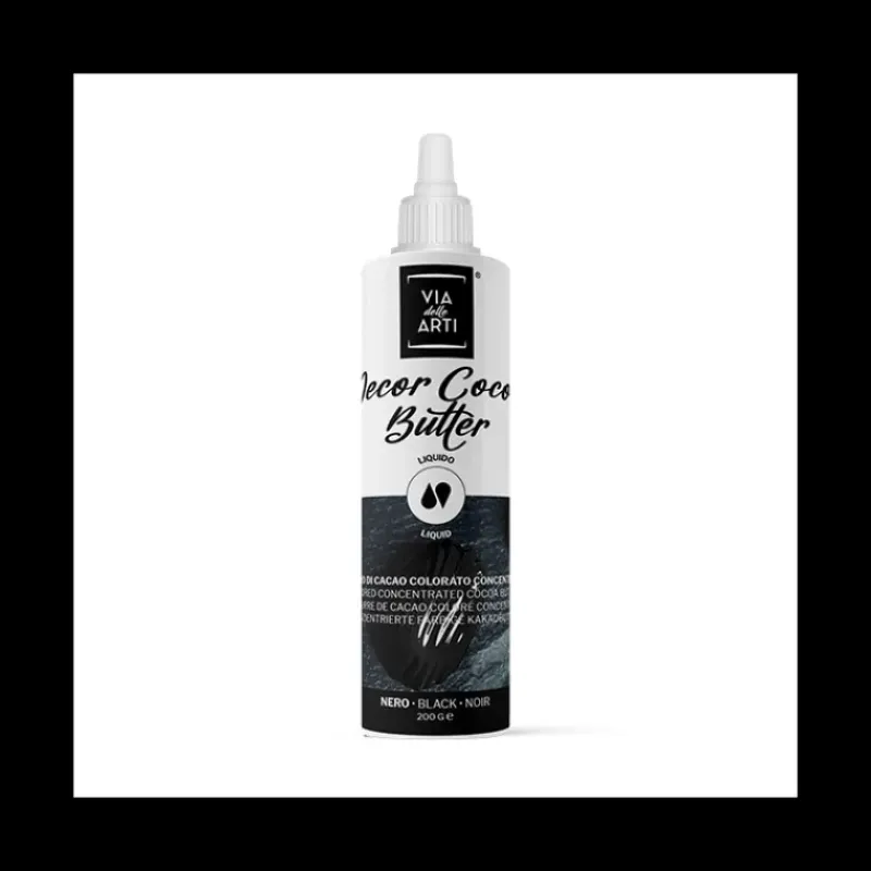 CUISINEADDICT Beurre de Cacao Coloré Noir 200 g Via delle Arti* Colorants Alimentaires
