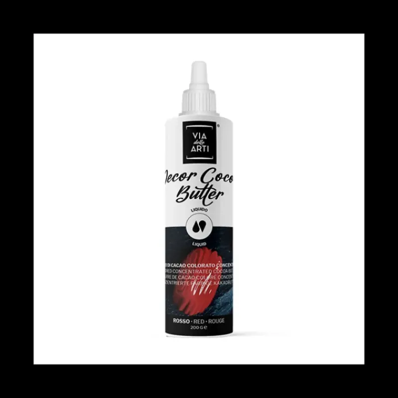 CUISINEADDICT Beurre de Cacao Coloré Rouge 200 g Via delle Arti* Colorants Alimentaires