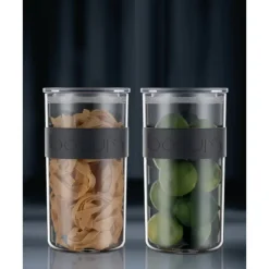BODUM Bocal Plastique 2 L avec Couvercle (x2) PRESSO* Conservation