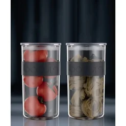 BODUM Bocal Plastique 2 L avec Couvercle (x2) PRESSO* Conservation