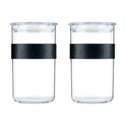 BODUM Bocal Plastique 1 L avec Couvercle (x2) PRESSO* Conservation