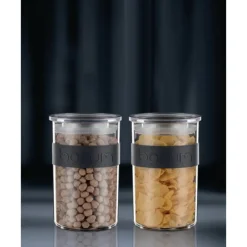 BODUM Bocal Plastique 600 ml avec Couvercle (x2) PRESSO* Conservation
