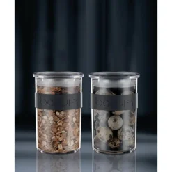 BODUM Bocal Plastique 600 ml avec Couvercle (x2) PRESSO* Conservation