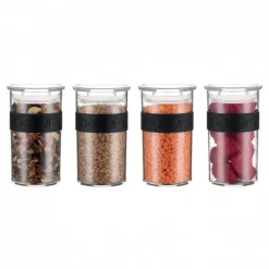 BODUM Bocal Plastique 250 ml avec Couvercle (x4) PRESSO* Conservation