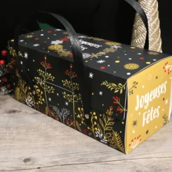 PATISDECOR Boîte à Bûche 25 x 11 cm Végétal (x12) Patisdécor* Emballage Alimentaire