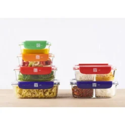 MASTRAD Boîte de Conservation Connectée avec Compartiments 1 L Rouge Stor'eat* Conservation