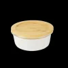 PEBBLY Boîte de Conservation en Verre et Bambou Rond 620 ml* Plat De Cuisson|Conservation