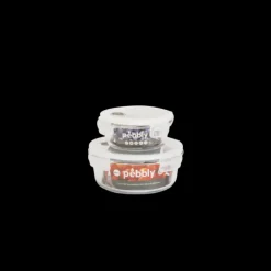 PEBBLY Boîte de Conservation en Verre Rond 400 ml* Plat De Cuisson|Conservation