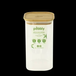 PEBBLY Boîte de Conservation en Verre et Bambou Carré 1,4 L* Conservation