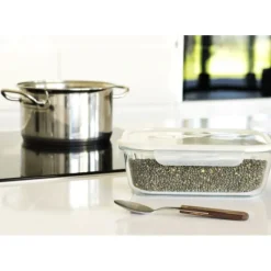 PEBBLY Boîte de Conservation en Verre Rectangle 2,25 L* Plat De Cuisson|Conservation