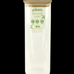 PEBBLY Boîte de Conservation en Verre et Bambou Carré 2,2 L* Conservation