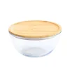 PEBBLY Boîte de Conservation en Verre et Bambou Rond 2,6 L* Plat De Cuisson|Conservation