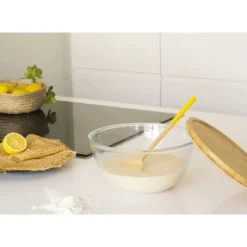 PEBBLY Boîte de Conservation en Verre et Bambou Rond 2,6 L* Plat De Cuisson|Conservation