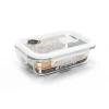 PEBBLY Boîte de Conservation en Verre Rectangle 650 ml* Plat De Cuisson|Conservation