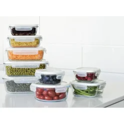 PEBBLY Boîte de Conservation en Verre Rectangle 1,5 L* Plat De Cuisson|Conservation