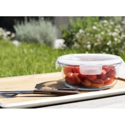 PEBBLY Boîte de Conservation en Verre Rond 950 ml* Plat De Cuisson|Conservation