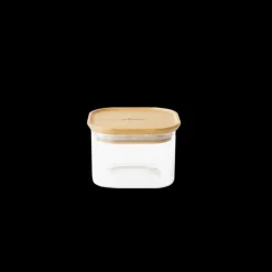 PEBBLY Boîte de Conservation en Verre et Bambou Carrée 500 ml* Conservation