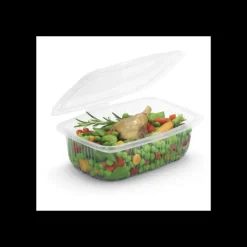 CUISINEADDICT Boîte Plastique avec Couvercle 375 ml 12,3 x 11,4 cm x H 6,6 cm (x50) Ondipack* Conservation