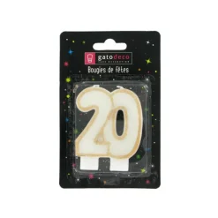 GATODECO Bougie Anniversaire 20 ans Gatodéco* Décoration Gâteau