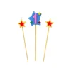 GATODECO Bougie Chiffre 1 avec 2 bougies étoiles Gatodéco* Décoration Gâteau