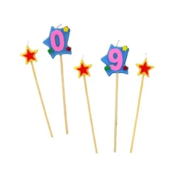 GATODECO Bougie Chiffre 0 avec 2 bougies étoiles Gatodéco* Décoration Gâteau