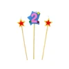 GATODECO Bougie Chiffre 2 avec 2 bougies étoiles Gatodéco* Décoration Gâteau