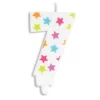 SCRAPCOOKING Bougie Chiffre 7 Blanche à Etoiles Multicolores* Décoration Gâteau