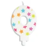 SCRAPCOOKING Bougie Chiffre 0 Blanche à Etoiles Multicolores* Décoration Gâteau