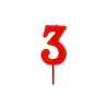 GATODECO Bougie Chiffre 3 Rouge Gatodéco* Décoration Gâteau