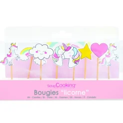 SCRAPCOOKING Bougie Licorne 7 cm (x8)* Décoration Gâteau