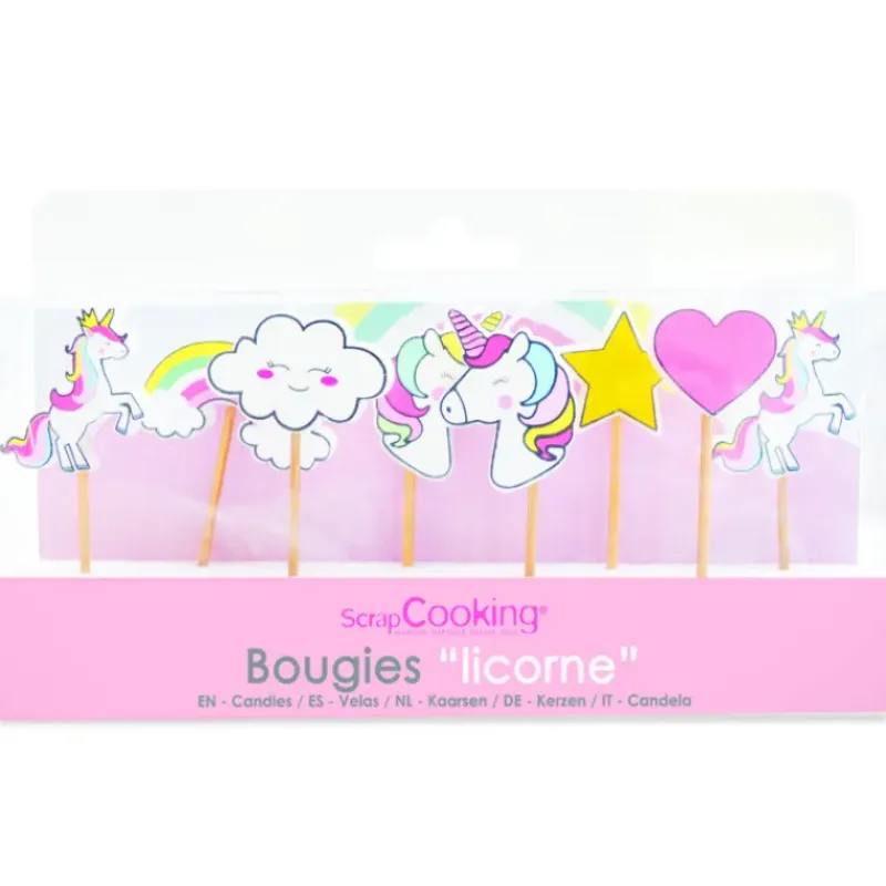 SCRAPCOOKING Bougie Licorne 7 cm (x8)* Décoration Gâteau
