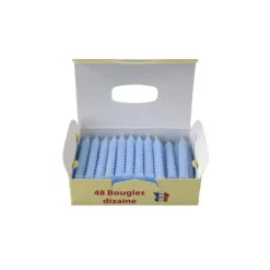 CUISINEADDICT Bougies d'anniversaire torsadées bleues (x48)* Décoration Gâteau