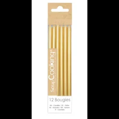 SCRAPCOOKING Bougies Longues Dorées 12 cm (x12)* Décoration Gâteau