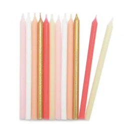 SCRAPCOOKING Bougies Longues Rose et Or 12 cm (x12)* Décoration Gâteau