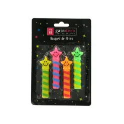 GATODECO Bougies Smileys Etoiles (x4) Gatodéco* Décoration Gâteau