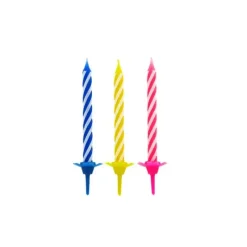 GATODECO Bougies Torsadées Fines Assorties (x12) Gatodéco* Décoration Gâteau