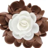 FLORENSUC Bouquet Fleur Azyme 10 cm Blanc et Marron 5 cm (x6)* Décoration Comestible