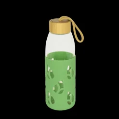 PEBBLY Bouteille en Verre avec Protection Silicone Vert 55 cl* Carafe, Pichet