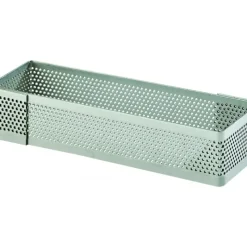 MALLARD FERRIERE Cadre à Tarte Rectangle Inox Perforé 10x4 cm H.2 cm* Cercle À Patisserie